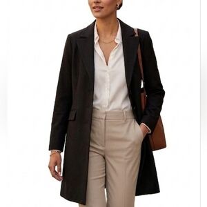 [Smart Set] Classic Tailored Button Down Black Dress Coat Women 9